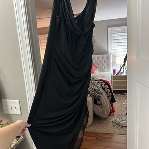 ASOS Black Draped Midi Dress